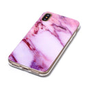 For iPhone X / XS Pink Marble Pattern TPU Shockproof Protective Back Cover Case