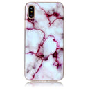 For iPhone X / XS Purple Marble Pattern TPU Shockproof Protective Back Cover Case
