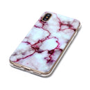 For iPhone X / XS Purple Marble Pattern TPU Shockproof Protective Back Cover Case