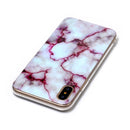For iPhone X / XS Purple Marble Pattern TPU Shockproof Protective Back Cover Case
