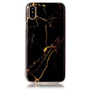 For iPhone X / XS Black Marble Pattern TPU Shockproof Protective Back Cover Case