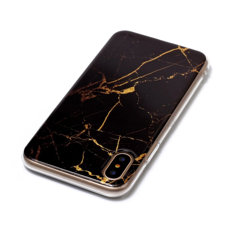 For iPhone X / XS Black Marble Pattern TPU Shockproof Protective Back Cover Case
