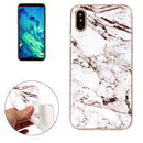 For iPhone X / XS White Marble Pattern TPU Shockproof Protective Back Cover Case
