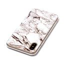 For iPhone X / XS White Marble Pattern TPU Shockproof Protective Back Cover Case