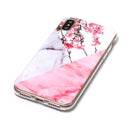 For iPhone X / XS Cherry Pink White Marble Pattern TPU Shockproof Protective Back Cover Case