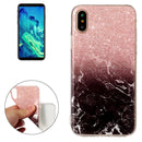 For iPhone X / XS Black Gold Marble Pattern TPU Shockproof Protective Back Cover Case