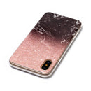 For iPhone X / XS Black Gold Marble Pattern TPU Shockproof Protective Back Cover Case