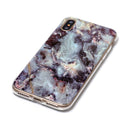 For iPhone X / XS Brown Marble Pattern TPU Shockproof Protective Back Cover Case