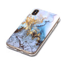 For iPhone X / XS Blue Marble Pattern TPU Shockproof Protective Back Cover Case