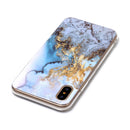 For iPhone X / XS Blue Marble Pattern TPU Shockproof Protective Back Cover Case