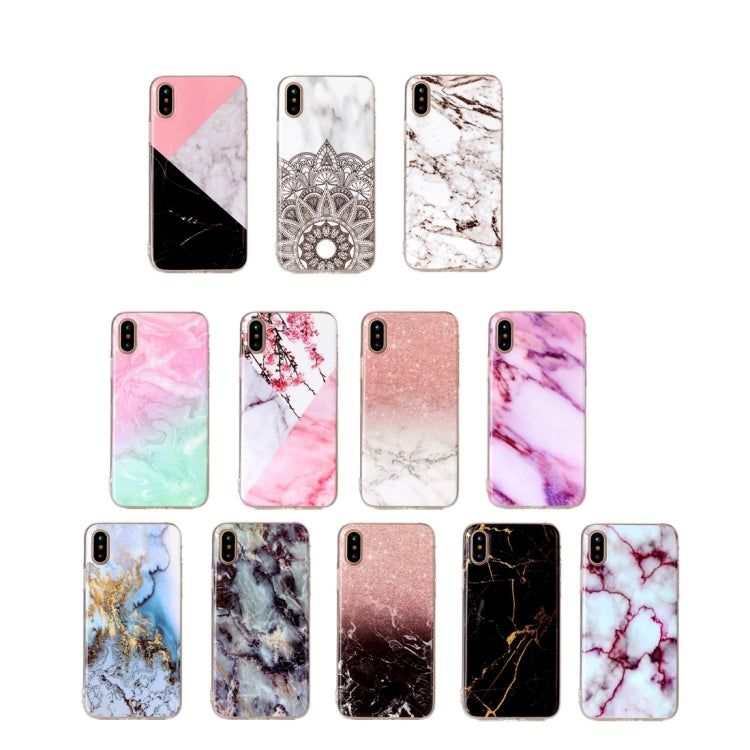 For iPhone X / XS Black Gold Marble Pattern TPU Shockproof Protective Back Cover Case