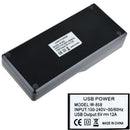 W-858 12A 12 Ports USB Fast Charging Dock Desktop Smart Charger AC100-240V, AU Plug (Black)