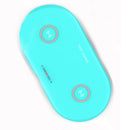 HT-02 10W 5V / 9V Wireless Dual Mobile Phone Charging Charger Base for All Support the QI Standard Mobile Phones(Blue)