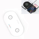 HT-02 10W 5V / 9V Wireless Dual Mobile Phone Charging Charger Base for All Support the QI Standard Mobile Phones(White)