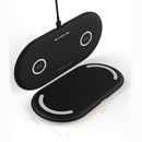 HT-02 10W 5V / 9V Wireless Dual Mobile Phone Charging Charger Base for All Support the QI Standard Mobile Phones(Blue)