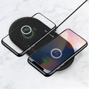 HT-02 10W 5V / 9V Wireless Dual Mobile Phone Charging Charger Base for All Support the QI Standard Mobile Phones(White)