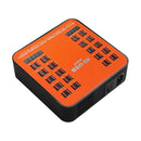 WLX-840 200W 40 Ports USB Digital Display Smart Charging Station AC100-240V, AU Plug (Black+Orange)