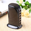 853L 30W 6 Ports USB Fast Charging Dock Smart Charger AC100-240V (Black)