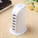 853L 30W 6 Ports USB Fast Charging Dock Smart Charger AC100-240V (White)