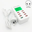A8 40W 8 Ports USB + QC3.0 Smart Charging Station with Digital Display AC100-240V, AU Plug