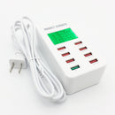 A8 40W 8 Ports USB + QC3.0 Smart Charging Station with Digital Display AC100-240V, US Plug