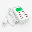 A8 40W 8 Ports USB + QC3.0 Smart Charging Station with Digital Display AC100-240V, EU Plug