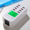 A8 40W 8 Ports USB + QC3.0 Smart Charging Station with Digital Display AC100-240V, UK Plug