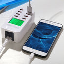 A8 40W 8 Ports USB + QC3.0 Smart Charging Station with Digital Display AC100-240V, UK Plug