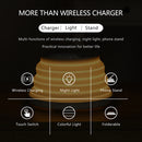 S18 Multi-function 10W Max Qi Standard Wireless Charger Phone Holder with Colorful Atmosphere Light(White)