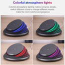 S18 Multi-function 10W Max Qi Standard Wireless Charger Phone Holder with Colorful Atmosphere Light(White)