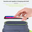 S20 10W Max Qi Standard Wireless Charger Phone Holder with Atmosphere Light & Power Bank Function(Grey)