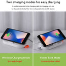 S20 10W Max Qi Standard Wireless Charger Phone Holder with Atmosphere Light & Power Bank Function(White)