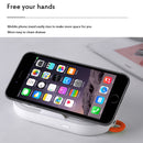 S20 10W Max Qi Standard Wireless Charger Phone Holder with Atmosphere Light & Power Bank Function(White)