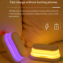 S20 10W Max Qi Standard Wireless Charger Phone Holder with Atmosphere Light & Power Bank Function(White)