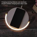 S21 Multi-function 10W Max Qi Standard Wireless Charger Phone Holder Table Lamp 3 in 1(White)