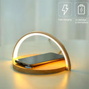 S21 Multi-function 10W Max Qi Standard Wireless Charger Phone Holder Table Lamp 3 in 1(White)