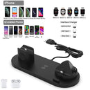 HQ-UD15-upgraded 6 in 1 Wireless Charger For iPhone, Apple Watch, AirPods and Other Android Phones(Black)