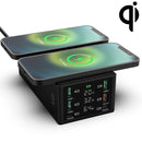 HHW-888W Multi-ports Two-seater Wireless Charger (Black)
