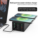 HHW-888W Multi-ports Two-seater Wireless Charger (Black)