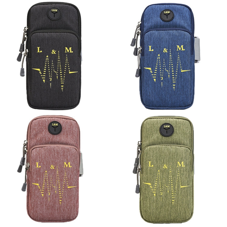 Universal 6.2 inch or Under Phone Zipper Double Bag Multi-functional Sport Arm Case with Earphone Hole, For iPhone, Samsung, Sony, Oneplus, Xiaomi, Huawei, Meizu, Lenovo, ASUS, Cubot, Ulefone, Letv, DOOGEE, Vkworld, and other Smartphones(Blue)