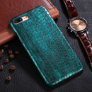 For iPhone 8 Plus & 7 Plus Crocodile Texture Paste Protective Back Cover Case (Green)