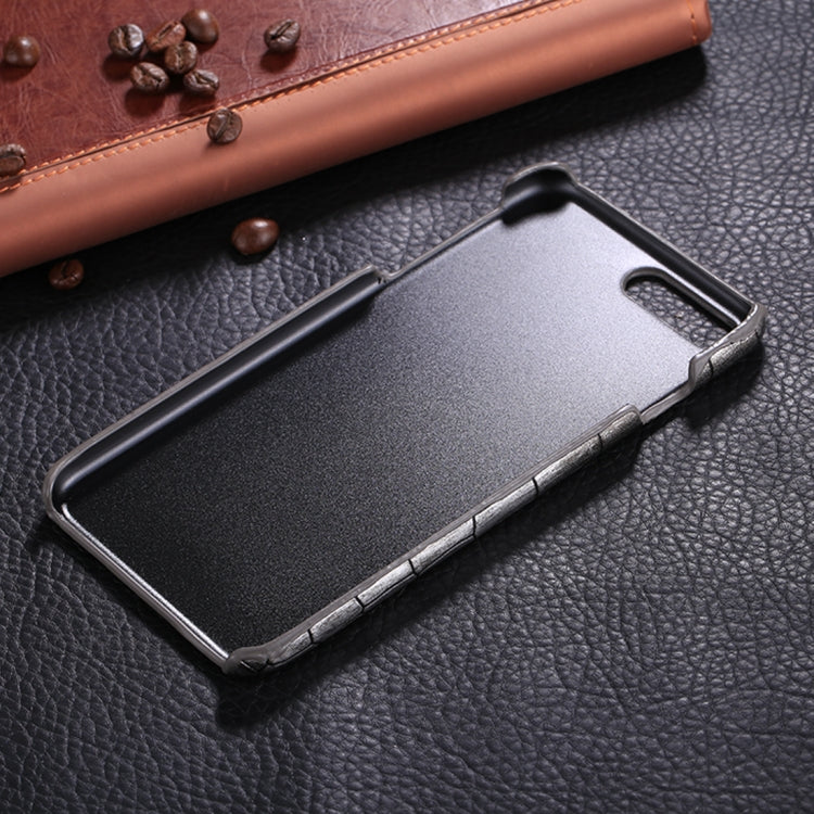 For iPhone 8 Plus & 7 Plus Crocodile Texture Paste Protective Back Cover Case (Silver)