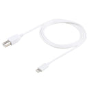 1m 8 Pin to Type-B Male Piano / Electronic Piano Cable MIDI Cable Adapter, for iPhone X, iPhone 8 Plus & 7 Plus, iPhone 8 & 7, iPhone 6 Plus & 6s Plus, iPhone 6 & 6s, iPad, Support iOS 11.4 System(White)