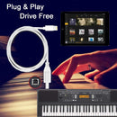 1m 8 Pin to Type-B Male Piano / Electronic Piano Cable MIDI Cable Adapter, for iPhone X, iPhone 8 Plus & 7 Plus, iPhone 8 & 7, iPhone 6 Plus & 6s Plus, iPhone 6 & 6s, iPad, Support iOS 11.4 System(White)