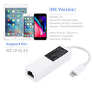 NK107A1 8 Pin to RJ45 Ethernet LAN Network Adapter Cable, Total Length: 16cm, for iPhone X & XS & XR & XS MAX, iPhone 8 Plus & 7 Plus, iPhone 8 & 7,iPad(White)