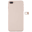Battery Back Cover Assembly with Side Keys & Vibrator & Loud Speaker & Power Button + Volume Button Flex Cable & Card Tray for iPhone 8 Plus(Rose Gold)