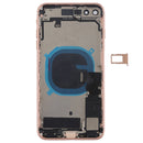 Battery Back Cover Assembly with Side Keys & Vibrator & Loud Speaker & Power Button + Volume Button Flex Cable & Card Tray for iPhone 8 Plus(Rose Gold)