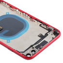 Battery Back Cover Assembly with Side Keys & Vibrator & Loud Speaker & Power Button + Volume Button Flex Cable & Card Tray for iPhone 8 Plus(Red)