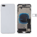 Battery Back Cover Assembly with Side Keys & Vibrator & Loud Speaker & Power Button + Volume Button Flex Cable & Card Tray for iPhone 8 Plus(Silver)