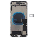 Battery Back Cover Assembly with Side Keys & Vibrator & Loud Speaker & Power Button + Volume Button Flex Cable & Card Tray for iPhone 8 Plus(Silver)